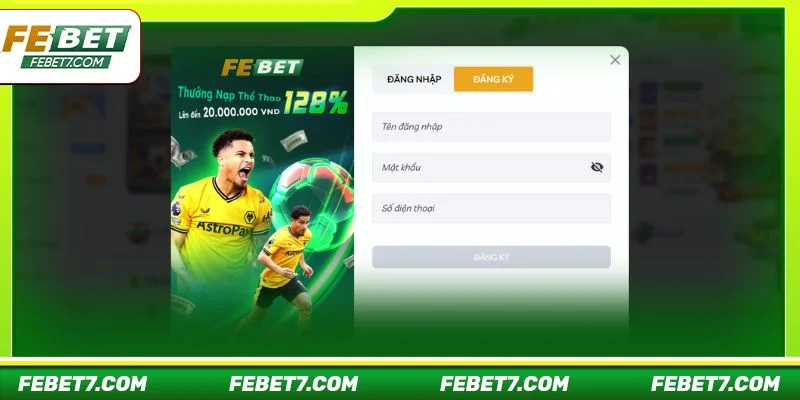 Quy trình đăng ký FEBET rất nhanh chóng chỉ với 4 bước