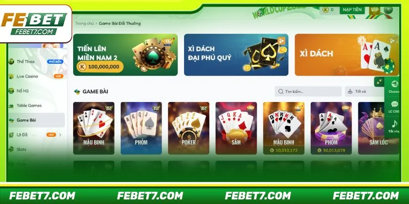 Hội viên nên tham gia cá cược game bài tại FEBET bị chinh phục bởi nhiều yếu tố