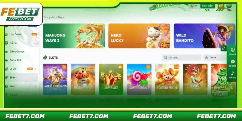 Về cơ bản luật chơi các game nổ hũ FEBET không có nhiều sự khác biệt